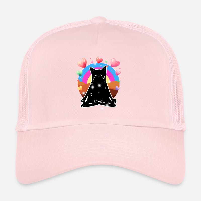 Méditation de yoga pour chat Casquette trucker 