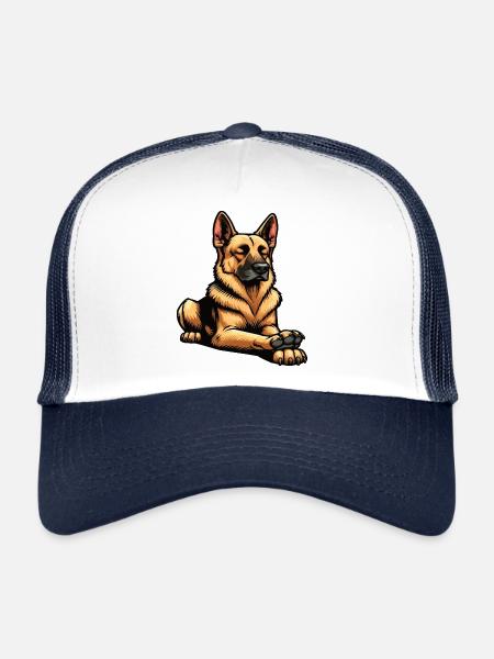 German Shepherd Shepherd Dogs Shepherd Dogs - Trucker Cap - white/navy - Front