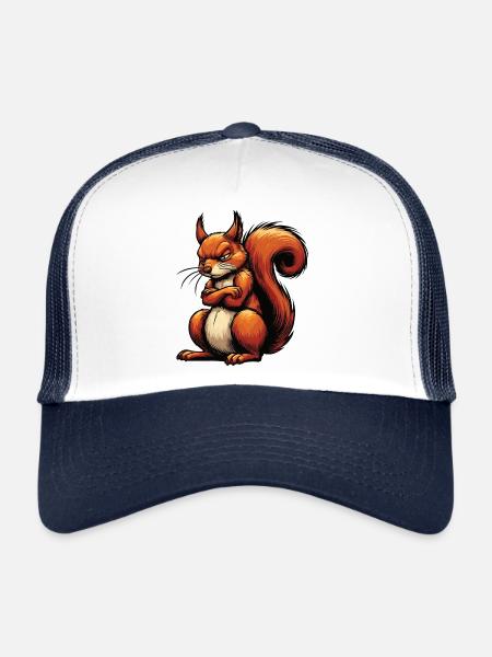 Squirrel Squirrel Squirrel Lover Rodent - Trucker Cap - white/navy - Front