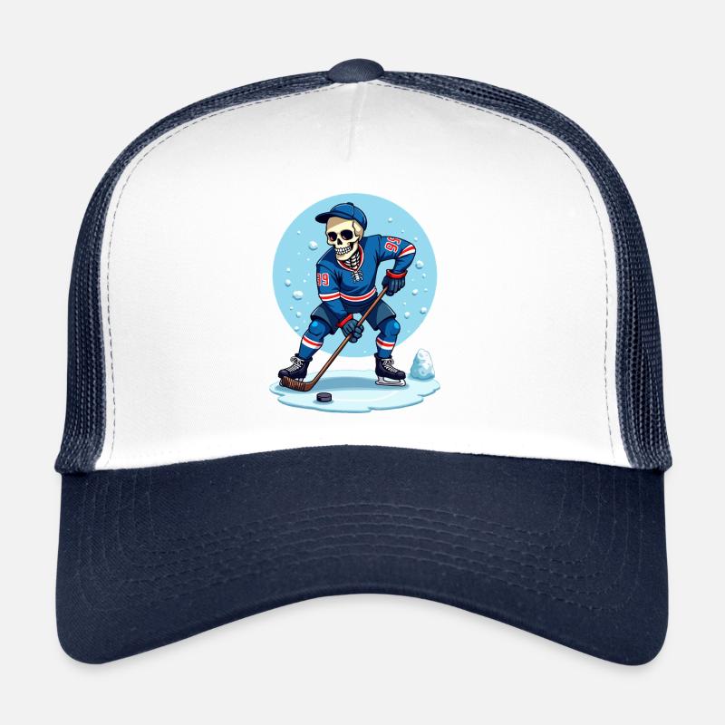 Skelett Eishockeyspieler Nummer 99 Wintersport Trucker Cap