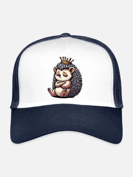 Hérisson Hérisson Amoureux des hérissons Propriétaire de hérisson Gardien de hérissons Stinger - Casquette trucker  - blanc/marine - Devant