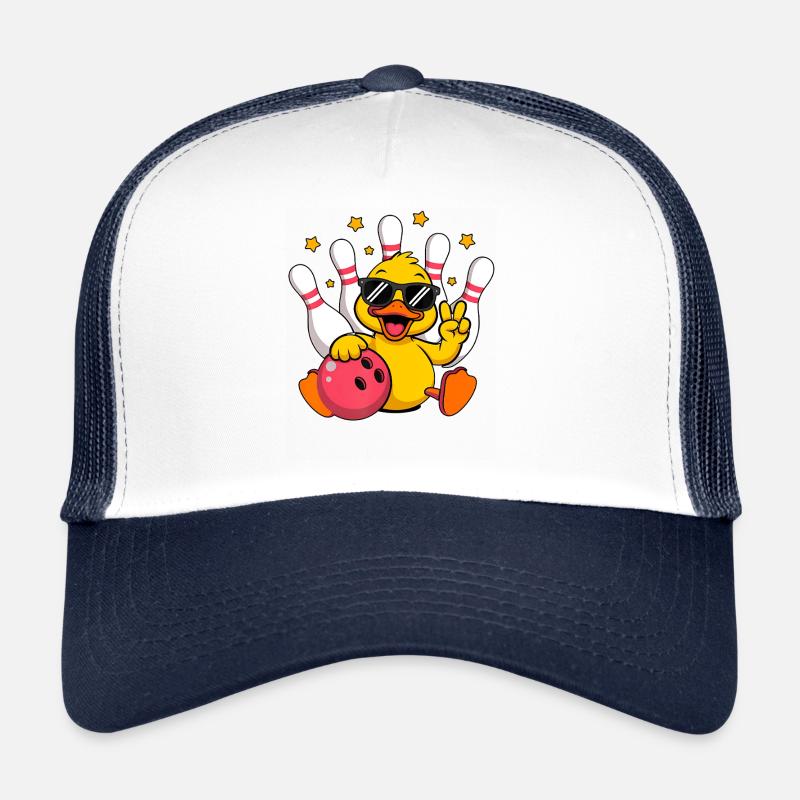Funny Duck Bird Bowling Ball  Trucker Cap