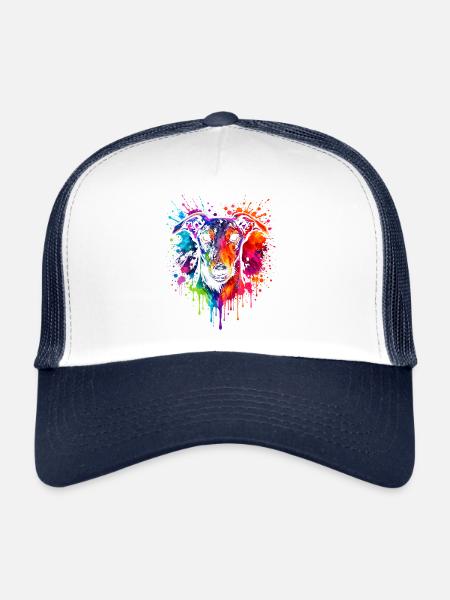 Lévrier | Greyhound Pop Art - Casquette trucker  - blanc/marine - Devant