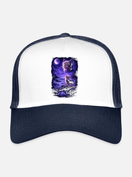 Dog Mom Dog Dad - Trucker Cap - white/navy - Front