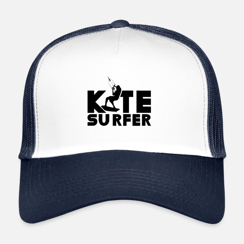 Kitesurfer Kite Kitesurf Kitesurfen Kitesurfing - Trucker Cap - Weiß/Navy