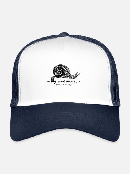The snail is my animal totem. - Trucker Cap - white/navy - Front