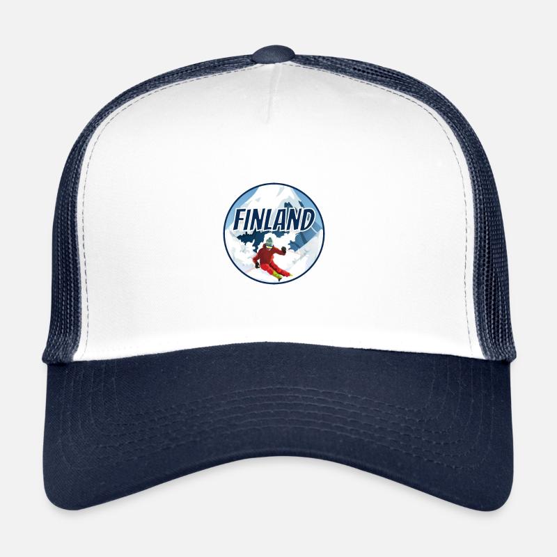 Finland Ski Lapland Mountains - Trucker Cap - white/navy