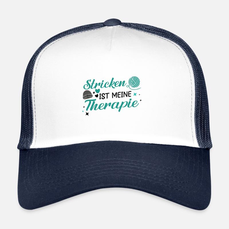 Lustiger Stricknadel Spruch, Stricken Geschenk - Trucker Cap - Weiß/Navy