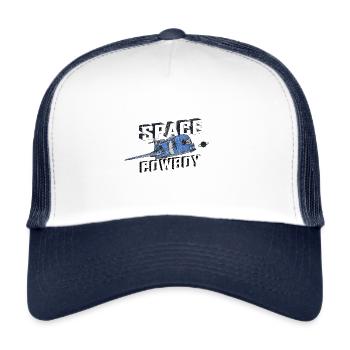 Space COWBOY - Trucker Cap - Weiß/Navy - Vorne