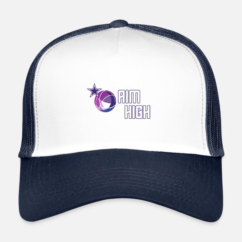 AIM HIGH - Motto mit Erde und Stern in Violett Trucker Cap