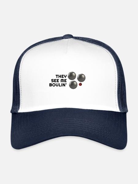 Funny Boule Sayings Bocce Player Petanque - Trucker Cap - white/navy - Front