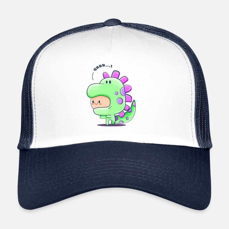 Dino Kawaii - Trucker Cap - Weiß/Navy