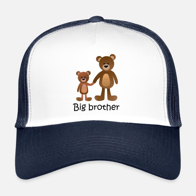 frères et soeurs ours mignon, grand frère - Casquette trucker  - blanc/marine