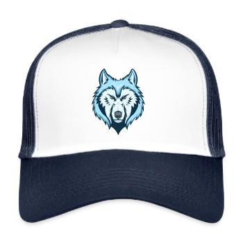 Wolf Raubtier Alpha Rudel Beute Geschenk Idee Wild - Trucker Cap - Weiß/Navy - Vorne