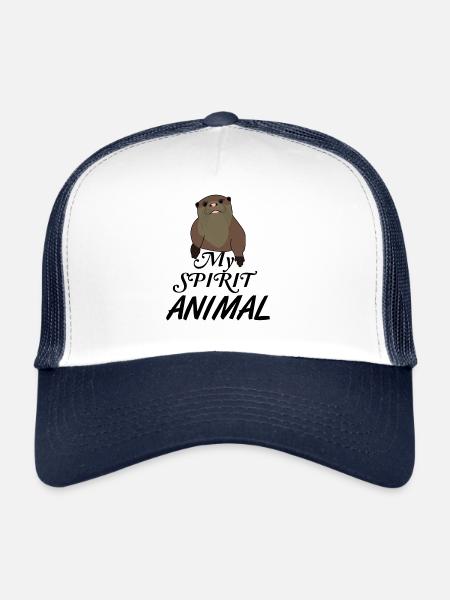 Otter my Spirit Animal - Trucker Cap - white/navy - Front