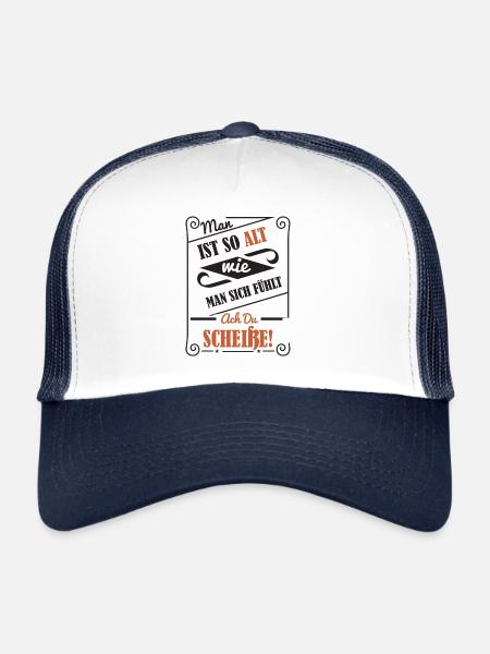 Älter werden - Trucker Cap - Weiß/Navy - Vorne