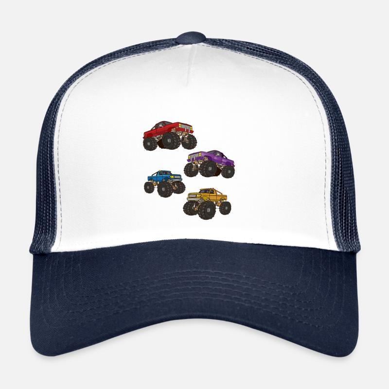 Monster Truck - Four different Monster Trucks - Trucker Cap - white/navy