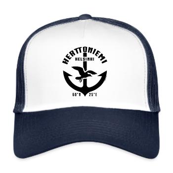 Herttoniemi Helsinki Anker Textilien und Geschenke - Trucker Cap - Weiß/Navy - Vorne