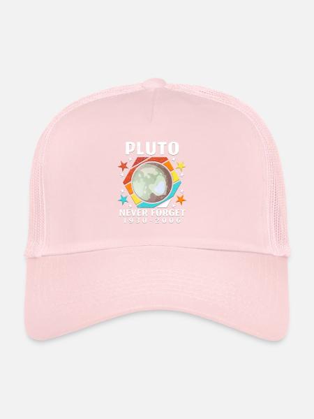 Pluto Never Forget Astronaut Planet Space - Trucker Cap - pale pink - Front