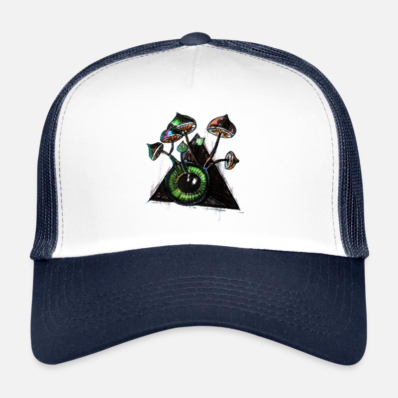 A special fungus and the all-seeing, third eye - Trucker Cap - white/navy