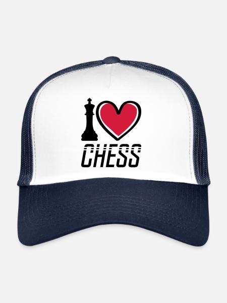 i love chess - Casquette trucker  - blanc/marine - Devant