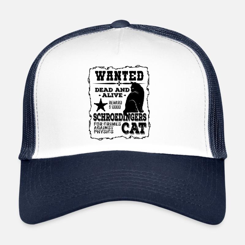 Le chat de Schrödinger Dead And Alive Physics Joke - Casquette trucker  - blanc/marine