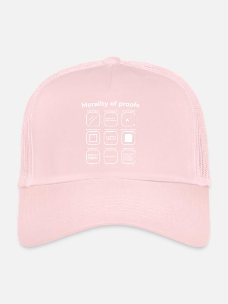 Moralité des preuves Math Proof RPG - Casquette trucker  - rose pâle - Devant