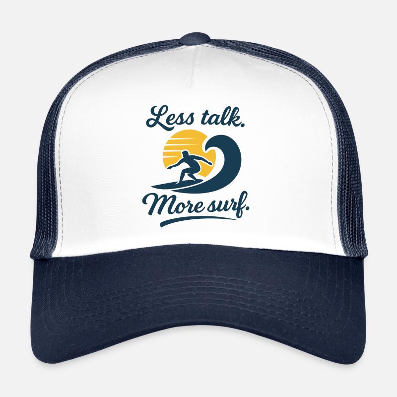 Moins de paroles Plus de surf – Style de surfeur rétro Casquette trucker 
