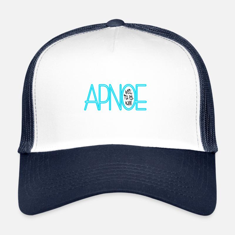 apnea because I can black it - Trucker Cap - white/navy
