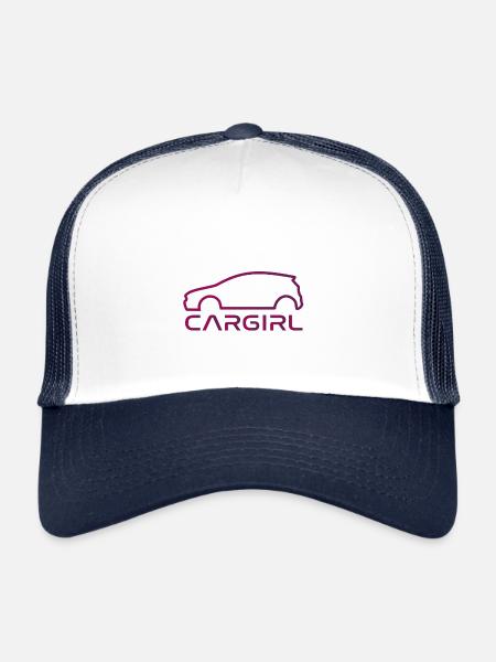 Voiture Fille - Casquette trucker  - blanc/marine - Devant