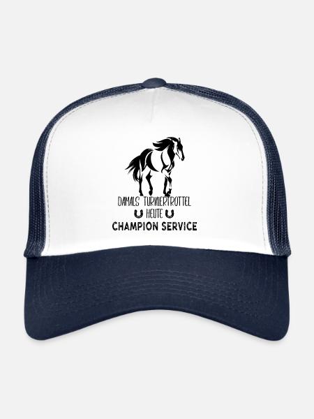 TT tt Reitersprueche Dressur Turniertrottel - Trucker Cap - Weiß/Navy - Vorne
