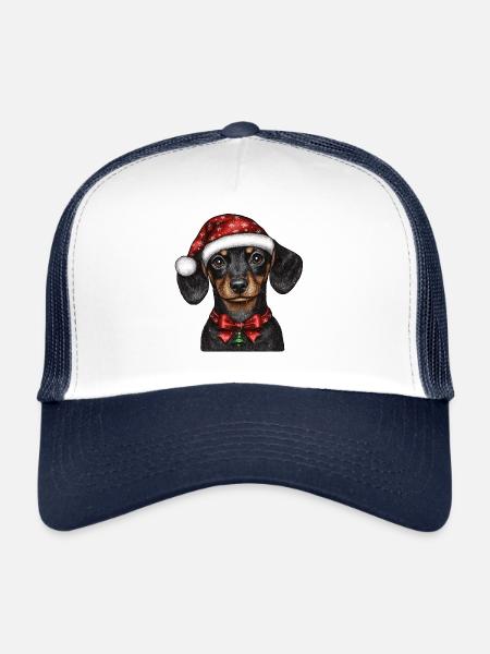 Teckel du Père Noël - Casquette trucker  - blanc/marine - Devant