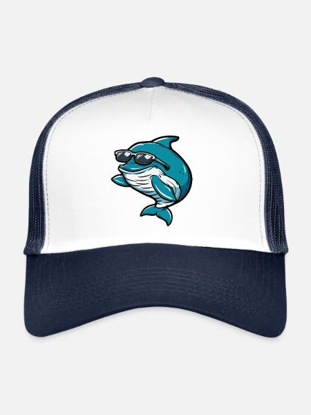 Whale Cool Comic - Trucker Cap - white/navy - Front