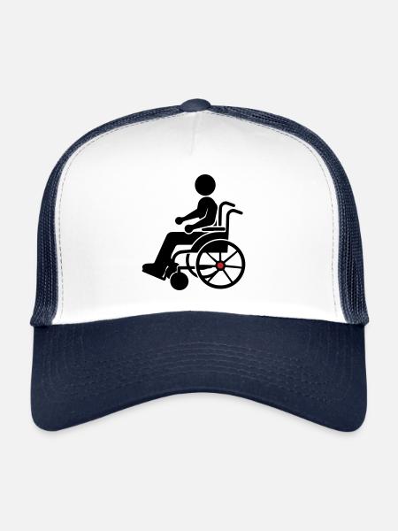 Wheelchair restricted - Trucker Cap - white/navy - Front