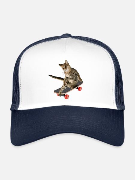 Cat Skateboards skateboards - Trucker Cap - white/navy - Front