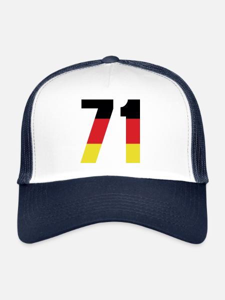 Maillot 71 Numéro Allemagne - Casquette trucker - blanc/marine