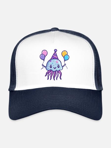 Méduse Anniversaire Bande Dessinée - Casquette trucker  - blanc/marine - Devant