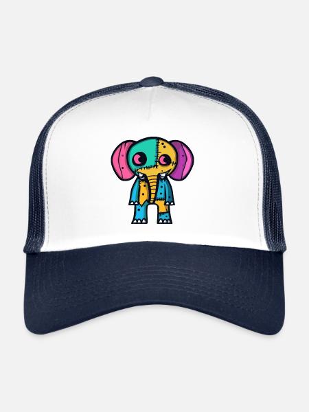 Elephant Halloween Animal - Trucker Cap - white/navy - Front
