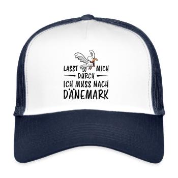 Lasst mich durch ich muss nach Dänemark - Trucker Cap - Weiß/Navy - Vorne