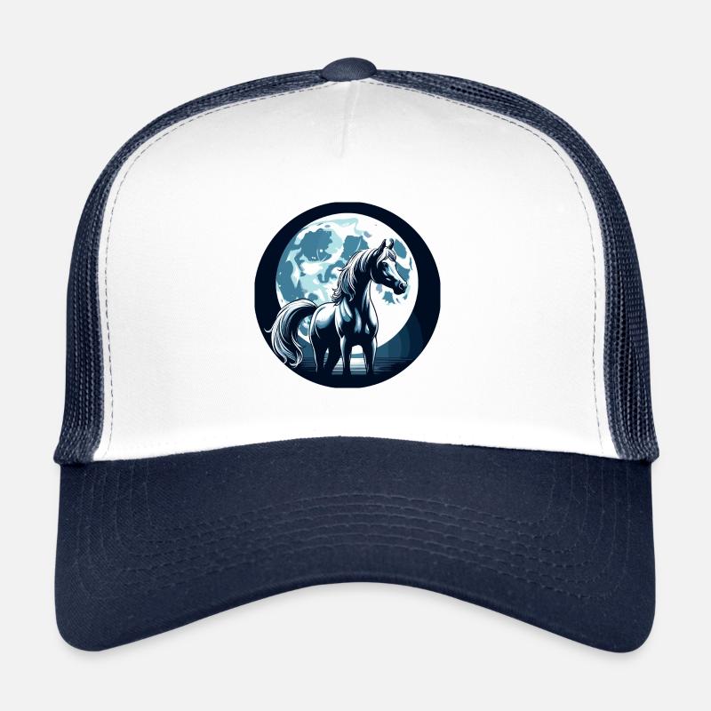 Arabische Pferdekunst - Trucker Cap - Weiß/Navy