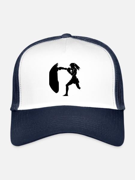 Muay Thaï Fille - Casquette trucker  - blanc/marine - Devant