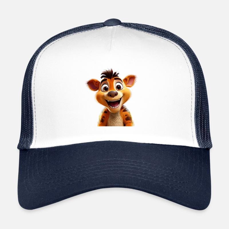 Fröhlicher Begleiter mit strahlenden Augen - Trucker Cap - Weiß/Navy