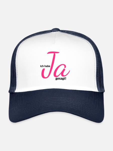 I have said yes, engagement, wedding JGA - Trucker Cap - white/navy - Front