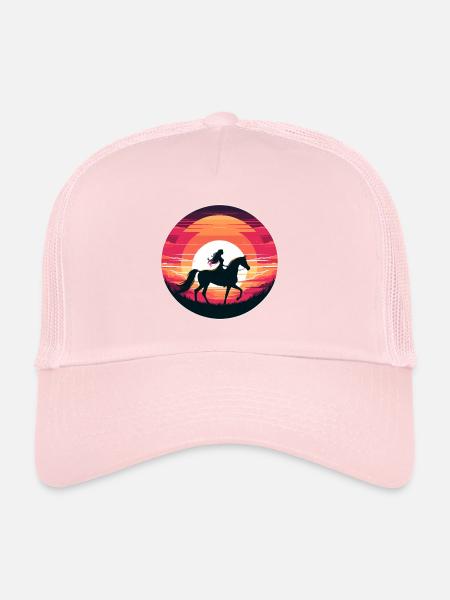 Fille de cheval arabe - Casquette trucker  - rose pâle - Devant