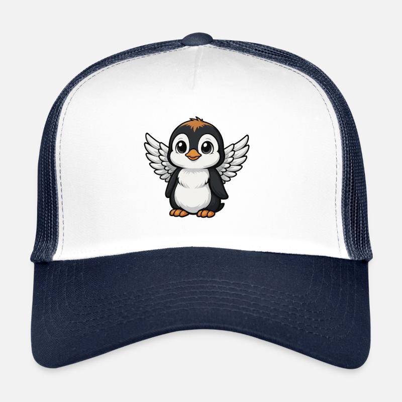 Ange pingouin mignon avec des ailes d’ange dessin animé Casquette trucker 
