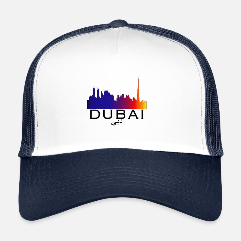 Dubai Skyline - Trucker Cap - Weiß/Navy