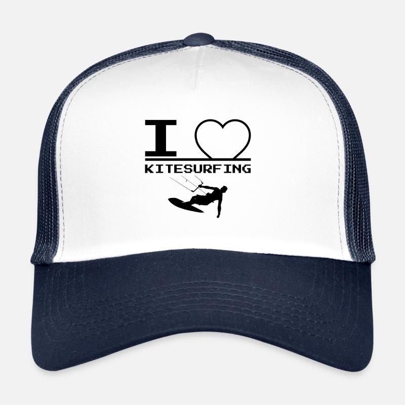 J’aime Kitesurf Kitesurf Kitesurf Kite - Casquette trucker  - blanc/marine