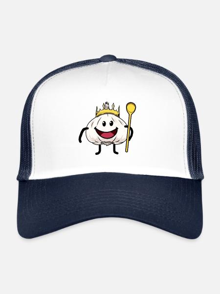 Roi ail cuisine cuisine sain délicieux - Casquette trucker  - blanc/marine - Devant