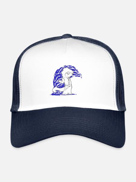 lezard wave - Casquette trucker  - blanc/marine - Devant