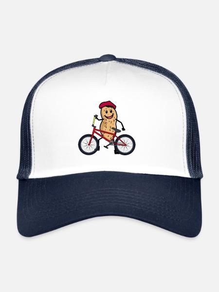 Peanut Bicycle Cyclist Children Child Wheel - Trucker Cap - white/navy - Front
